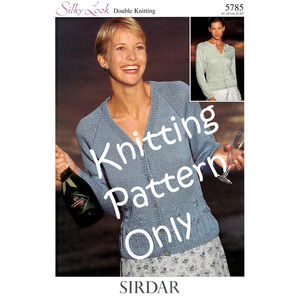 New Sirdar 5785 Silky Look Ladies Cardigan Sweater Double Knitting Pattern